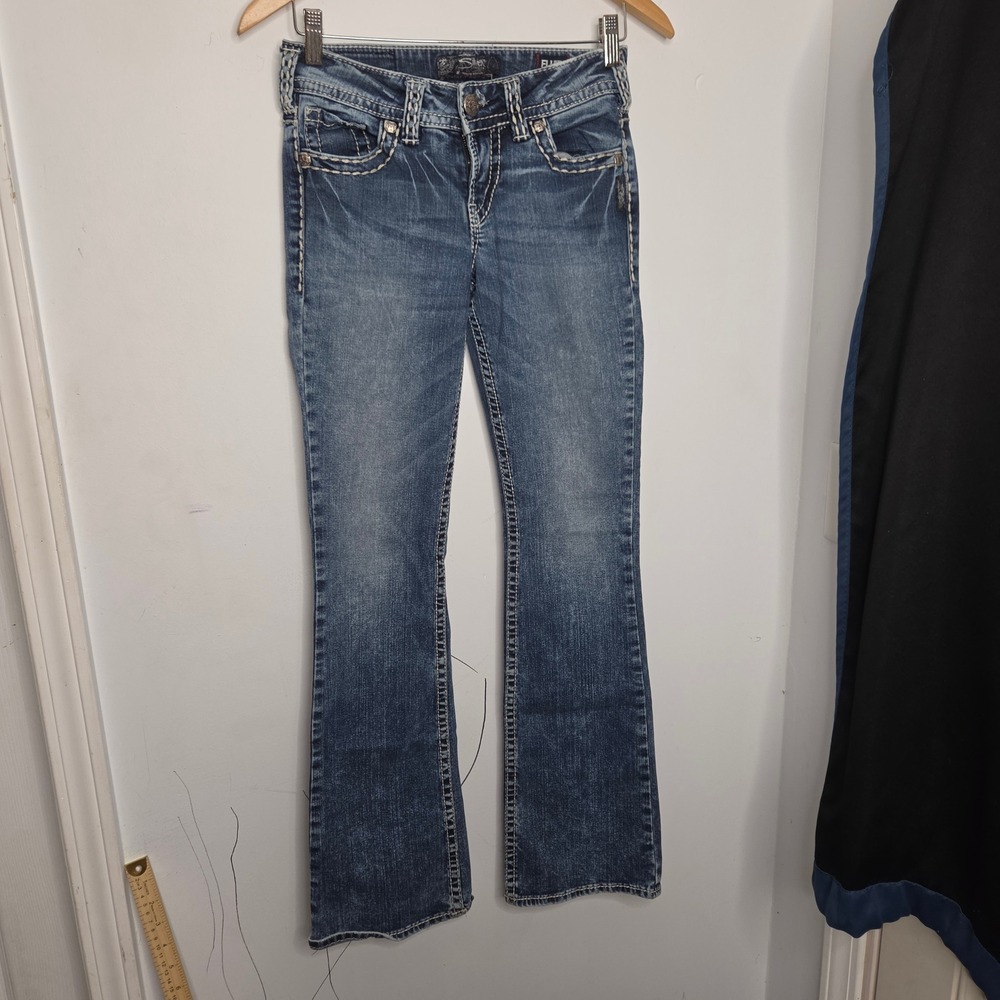 Silver Jeans Co Suki Mid Boot Blue Denim Jeans W26 L33 Medium Wash Bootcut